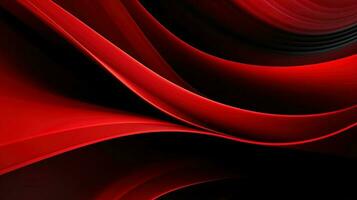 antecedentes de ondulación líneas con un rojo y negro degradado, generado por ai foto