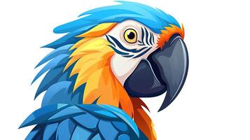 de cerca vector de un hermosa guacamayo pájaro, generado por ai foto