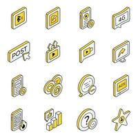 Pack of Social Media and Forum Flat Icons vector