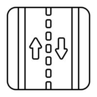 Conceptual linear design icon of two way road vector