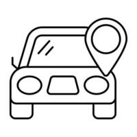 A linear design icon of car location vector