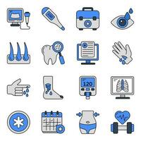 Pack of Medical and Organs Flat Icons vector