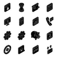 Pack of Web and Technology Solid Icons vector