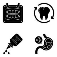 Pack of Medical Accessories Solid Icons vector