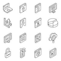 Pack of Web and Strategy Linear Icons vector