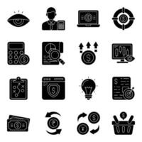 Pack of Finance Flat Icons vector