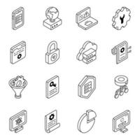 Pack of Data Linear Icons vector