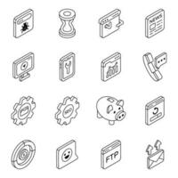 Pack of Web and Technology Linear Icons vector