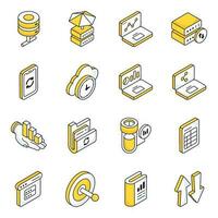 Pack of Business and Data Flat Icons vector