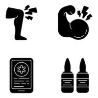 Pack of Medical Equipment Solid Icons vector