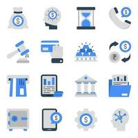 Pack of Business and Investment Flat Icons vector