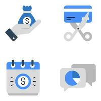 Pack of Finance and Investment Flat Icons vector