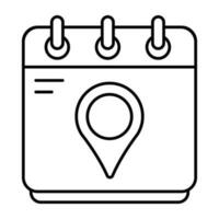 Editable design icon of calendar location vector