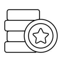 A linear design icon of casino tokens vector