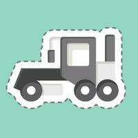 Sticker line cut Grader. related to Construction Vehicles symbol. simple design editable. simple illustration vector