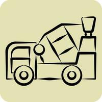 Icon Concrete Mixer. related to Construction Vehicles symbol. hand drawn style. simple design editable. simple illustration vector