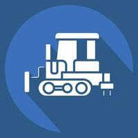 Icon Bulldozer. related to Construction Vehicles symbol. long shadow style. simple design editable. simple illustration vector