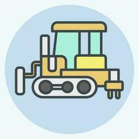 Icon Bulldozer. related to Construction Vehicles symbol. color mate style. simple design editable. simple illustration vector