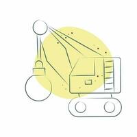 Icon Demolition Crane. related to Construction Vehicles symbol. Color Spot Style. simple design editable. simple illustration vector