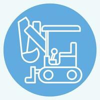 Icon Compact Excavator. related to Construction Vehicles symbol. blue eyes style. simple design editable. simple illustration vector