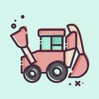 Icon Backhoe. related to Construction Vehicles symbol. MBE style. simple design editable. simple illustration vector