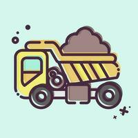 Icon Dump Truck. related to Construction Vehicles symbol. MBE style. simple design editable. simple illustration vector