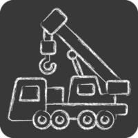 Icon Crane. related to Construction Vehicles symbol. chalk Style. simple design editable. simple illustration vector