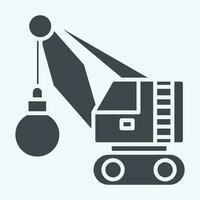 Icon Demolition Crane. related to Construction Vehicles symbol. glyph style. simple design editable. simple illustration vector