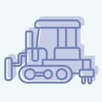 Icon Bulldozer. related to Construction Vehicles symbol. two tone style. simple design editable. simple illustration vector