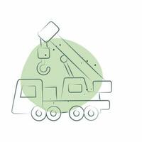 Icon Crane. related to Construction Vehicles symbol. Color Spot Style. simple design editable. simple illustration vector