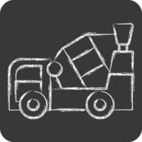 Icon Concrete Mixer. related to Construction Vehicles symbol. chalk Style. simple design editable. simple illustration vector