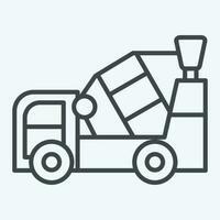 Icon Concrete Mixer. related to Construction Vehicles symbol. line style. simple design editable. simple illustration vector