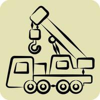 Icon Crane. related to Construction Vehicles symbol. hand drawn style. simple design editable. simple illustration vector