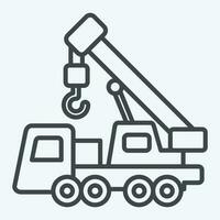 Icon Crane. related to Construction Vehicles symbol. line style. simple design editable. simple illustration vector