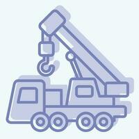 Icon Crane. related to Construction Vehicles symbol. two tone style. simple design editable. simple illustration vector