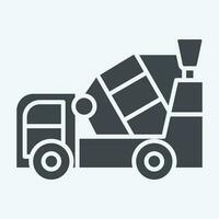 Icon Concrete Mixer. related to Construction Vehicles symbol. glyph style. simple design editable. simple illustration vector