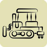 Icon Bulldozer. related to Construction Vehicles symbol. hand drawn style. simple design editable. simple illustration vector