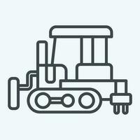 Icon Bulldozer. related to Construction Vehicles symbol. line style. simple design editable. simple illustration vector