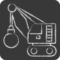 Icon Demolition Crane. related to Construction Vehicles symbol. chalk Style. simple design editable. simple illustration vector