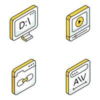 Pack of Technology Flat Icons vector