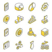 Pack of Data and Management Flat Icons vector