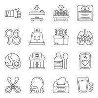 paquete de iconos lineales de instrumentos médicos vector