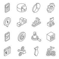 Pack of Data and Management Linear Icons vector