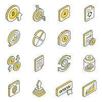 Pack of Business Data Flat Icons vector