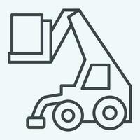 Icon Telehandler. related to Construction Vehicles symbol. line style. simple design editable. simple illustration vector