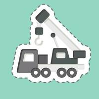 Sticker line cut Crane. related to Construction Vehicles symbol. simple design editable. simple illustration vector