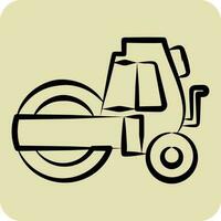 Icon Steamroller. related to Construction Vehicles symbol. hand drawn style. simple design editable. simple illustration vector