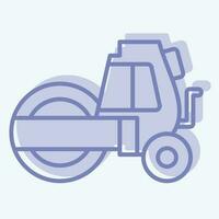 Icon Steamroller. related to Construction Vehicles symbol. two tone style. simple design editable. simple illustration vector