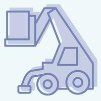 Icon Telehandler. related to Construction Vehicles symbol. two tone style. simple design editable. simple illustration vector