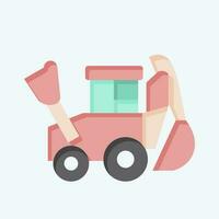 Icon Backhoe. related to Construction Vehicles symbol. flat style. simple design editable. simple illustration vector